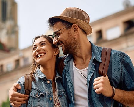 Travelers pictured on the WorldTrips Atlas Travel product page