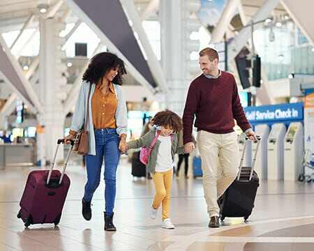 Family pictured on the WorldTrips trip insurance product page